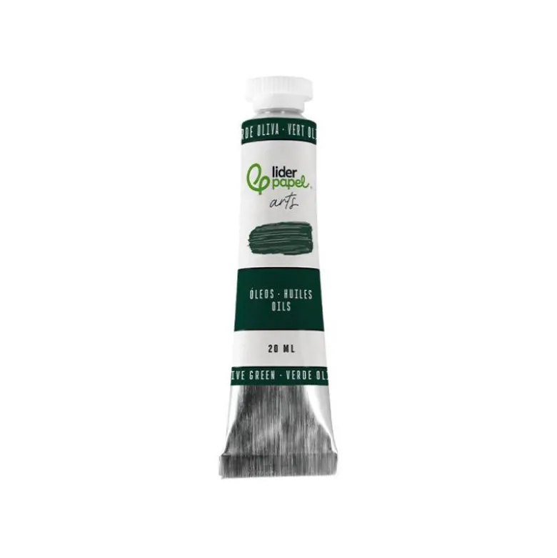 PINTURA AL OLEO LIDERPAPEL TUBO DE ALUMINIO DE 20 ML COLOR VERDE OLIVA