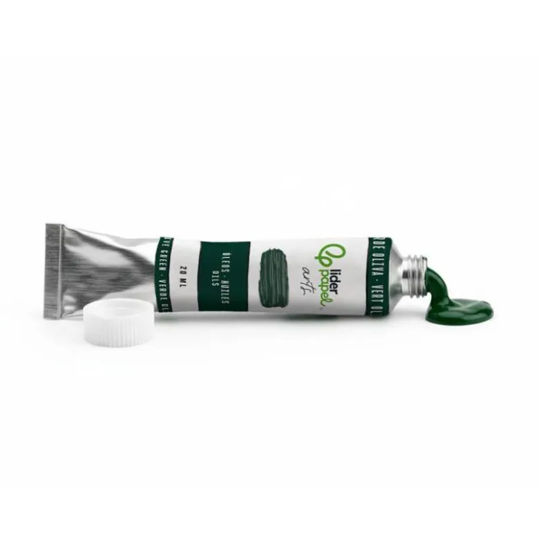 PINTURA AL OLEO LIDERPAPEL TUBO DE ALUMINIO DE 20 ML COLOR VERDE OLIVA