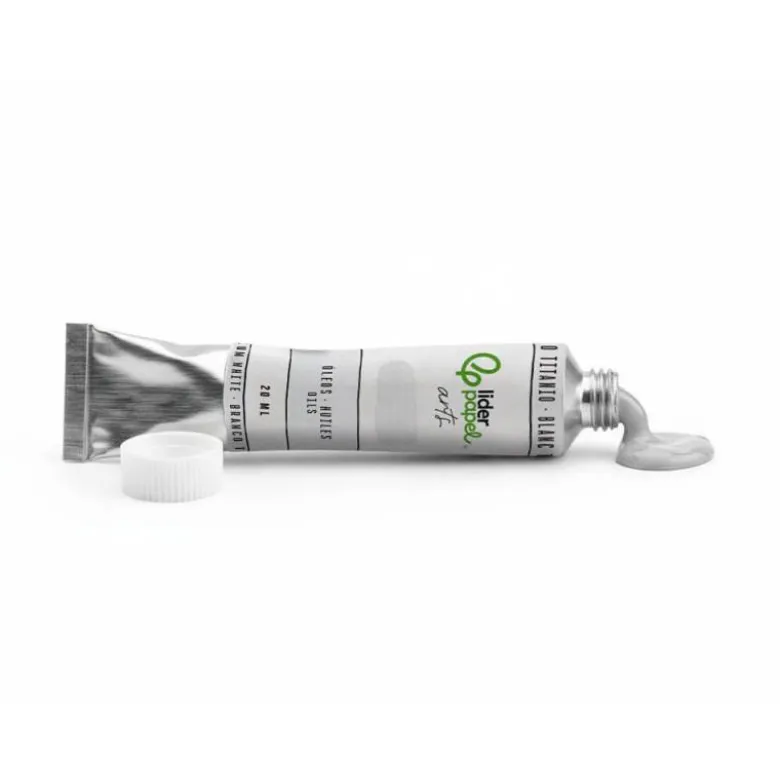 PINTURA AL OLEO LIDERPAPEL TUBO DE ALUMINIO DE 20 ML COLOR BLANCO TITANIO