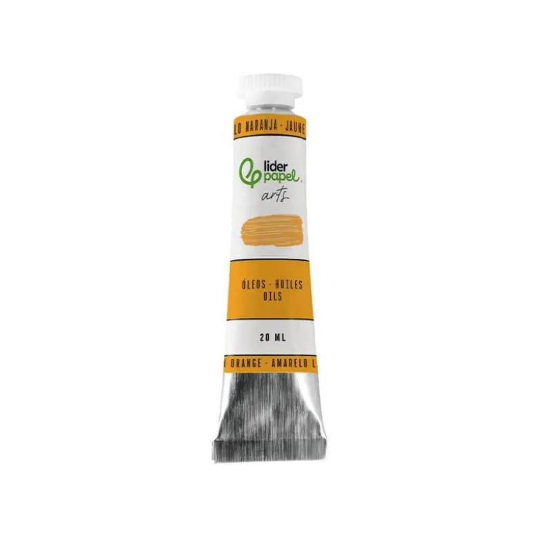 PINTURA AL OLEO LIDERPAPEL TUBO DE ALUMINIO DE 20 ML COLOR AMARILLO NARANJA