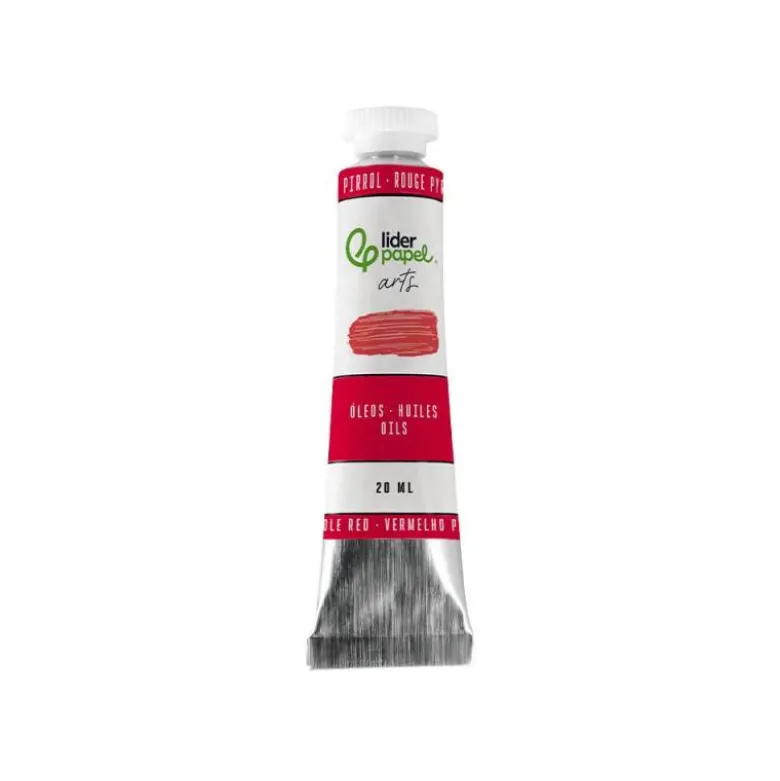 PINTURA AL OLEO LIDERPAPEL TUBO DE ALUMINIO DE 20 ML COLOR ROJO PIRROL