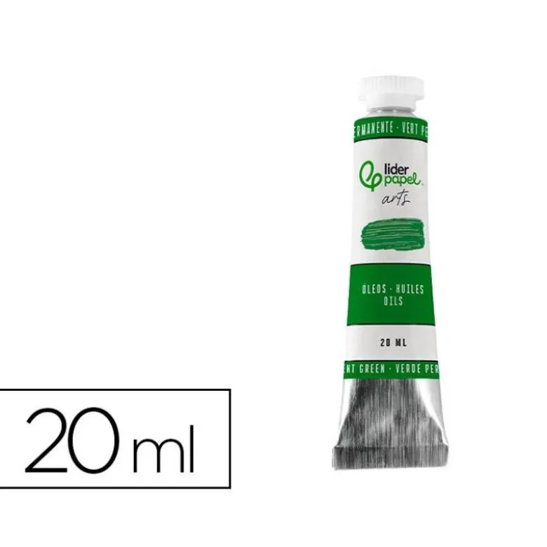 PINTURA AL OLEO LIDERPAPEL TUBO DE ALUMINIO DE 20 ML COLOR VERDE PERMANENTE
