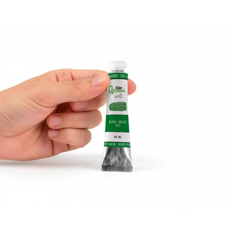 PINTURA AL OLEO LIDERPAPEL TUBO DE ALUMINIO DE 20 ML COLOR VERDE PERMANENTE