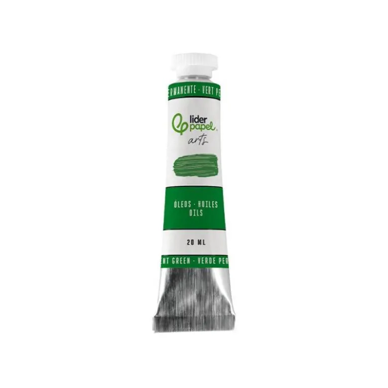 PINTURA AL OLEO LIDERPAPEL TUBO DE ALUMINIO DE 20 ML COLOR VERDE PERMANENTE
