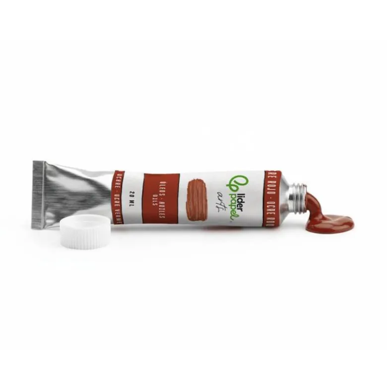 PINTURA AL OLEO LIDERPAPEL TUBO DE ALUMINIO DE 20 ML COLOR OCRE ROJO