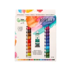 PINTURA DE ACUARELA LIDERPAPEL CAJA DE 24 TUBOS DE ALUMINIO DE 12 ML COLORES SURTIDOS