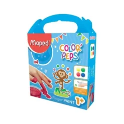 Pintura de Dedos Maped Color Peps de Colores Surtidos Caja de 4 botes de 80gr