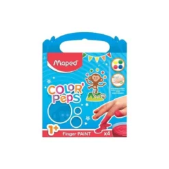 Pintura de Dedos Maped Color Peps de Colores Surtidos Caja de 4 botes de 80gr