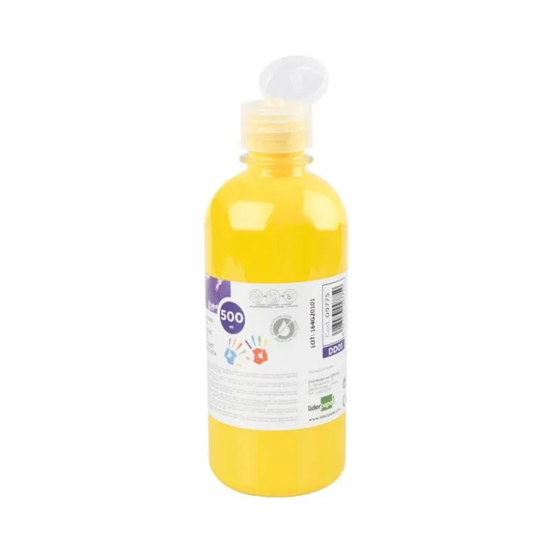 PINTURA DEDOS LIDERPAPEL BOTELLA DE 500 ML AMARILLO