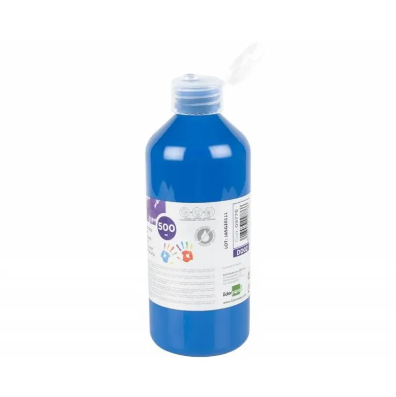 PINTURA DEDOS LIDERPAPEL BOTELLA DE 500 ML COLOR AZUL