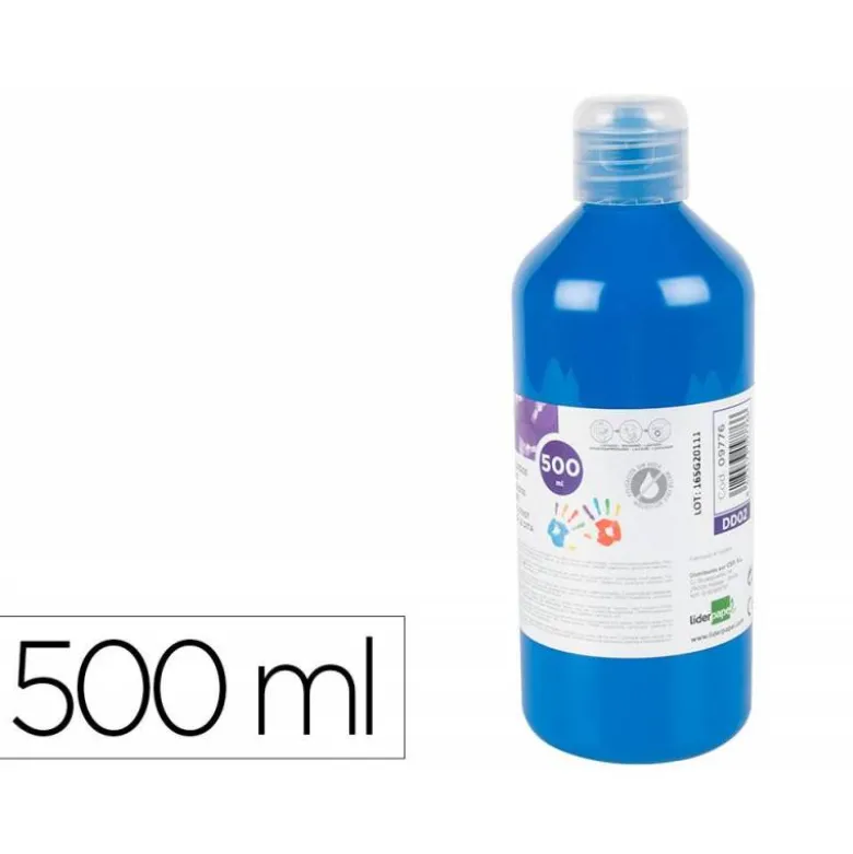 PINTURA DEDOS LIDERPAPEL BOTELLA DE 500 ML COLOR AZUL