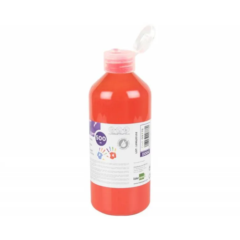PINTURA DEDOS LIDERPAPEL BOTELLA DE 500 ML ROJO