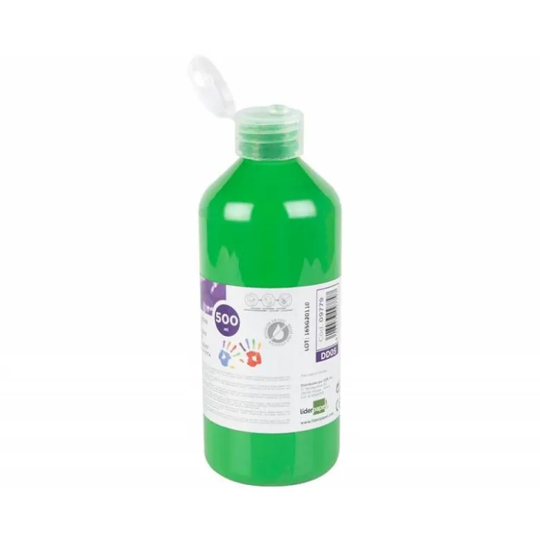 PINTURA DEDOS LIDERPAPEL BOTELLA DE 500 ML VERDE