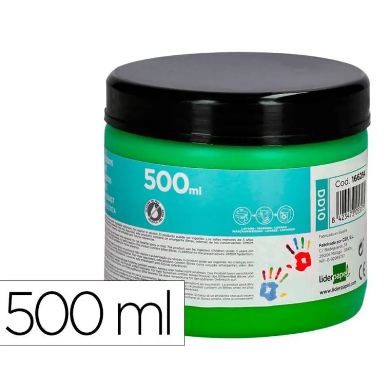 PINTURA DEDOS LIDERPAPEL TARRINA DE 500 ML VERDE