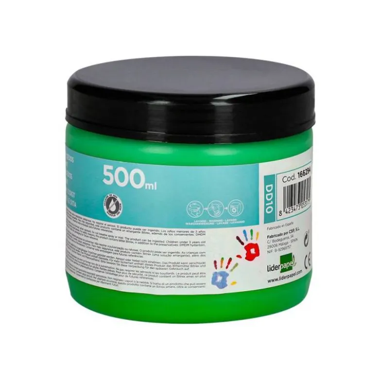 PINTURA DEDOS LIDERPAPEL TARRINA DE 500 ML VERDE