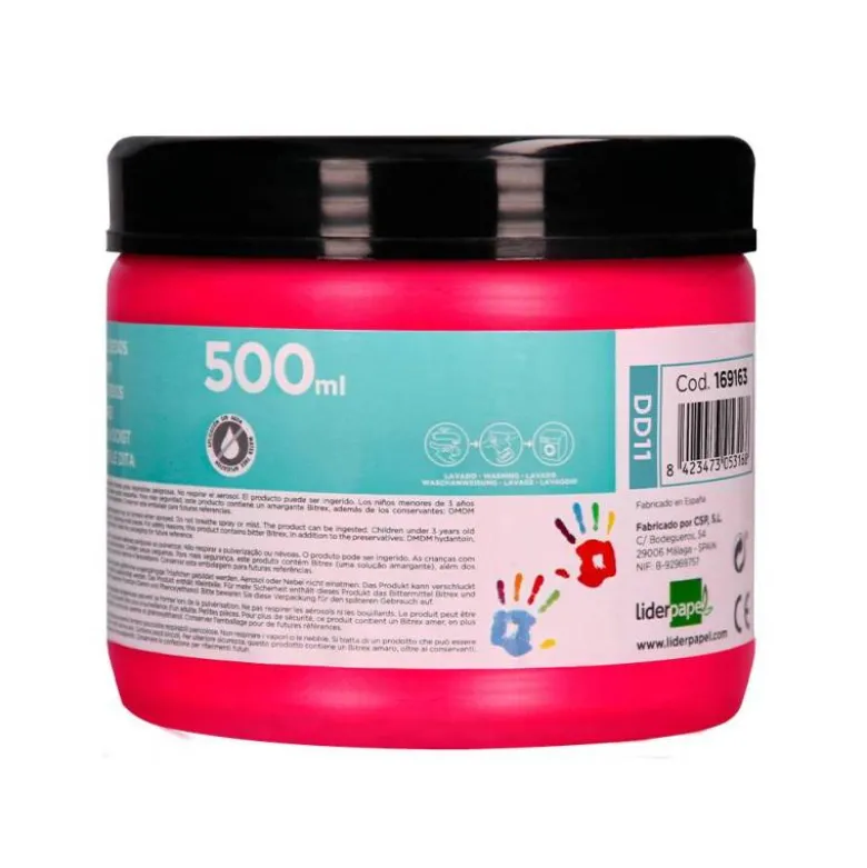 PINTURA DEDOS LIDERPAPEL TARRINA DE 500 CC MAGENTA