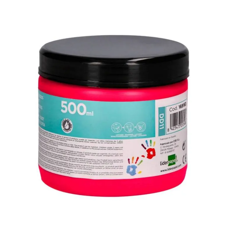 PINTURA DEDOS LIDERPAPEL TARRINA DE 500 CC MAGENTA