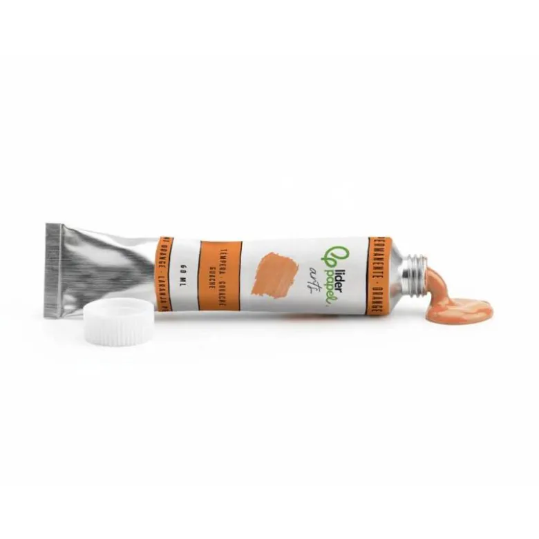 PINTURA GOUACHE/TEMPERA LIDERPAPEL TUBO DE ALUMINIO DE60 ML COLOR NARANJA PERMANENTE