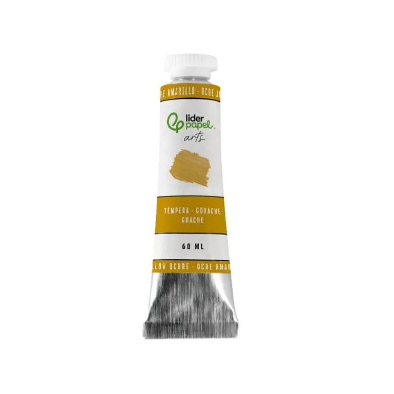 PINTURA GOUACHE/TEMPERA LIDERPAPEL TUBO DE ALUMINIO DE 60 ML COLOR OCRE AMARILLO