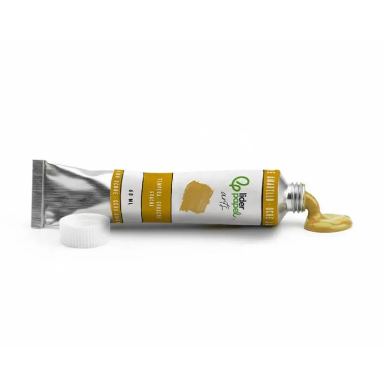 PINTURA GOUACHE/TEMPERA LIDERPAPEL TUBO DE ALUMINIO DE 60 ML COLOR OCRE AMARILLO