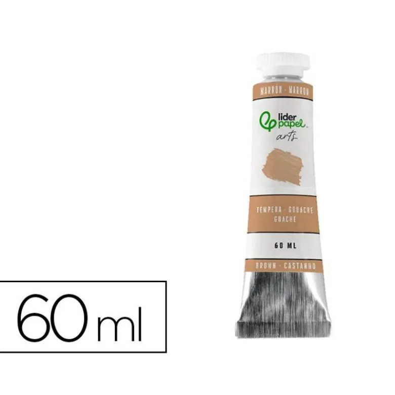 PINTURA GOUACHE/TEMPERA LIDERPAPEL TUBO DE ALUMINIO DE 60 ML COLOR MARRON