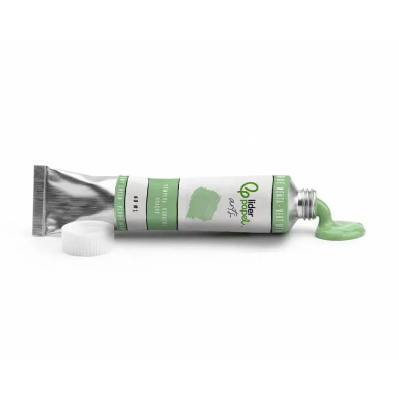 PINTURA GOUACHE/TEMPERA LIDERPAPEL TUBO DE ALUMINIO DE 60 ML COLOR VERDE MENTA