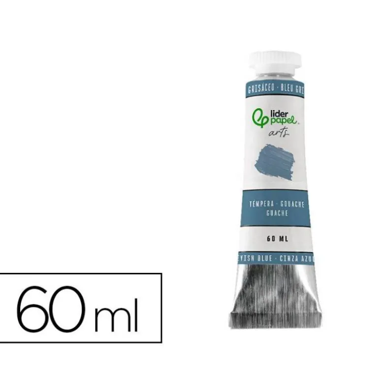 PINTURA GOUACHE/TEMPERA LIDERPAPEL TUBO DE ALUMINIO DE 60 ML COLOR AZUL GRISACEO