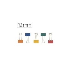 Pinza metalica marca Q-Connect N.1 Colores Surtidos Reversible 19 mm