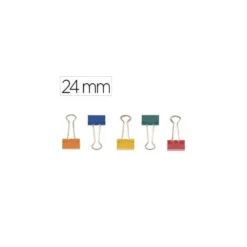 Pinza metalica marca Q-Connect N.2 Colores Surtidos Reversible 24 mm