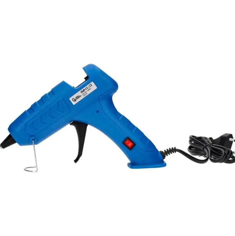 PISTOLA TERMOFUSIBLE LIDERPAPEL DE 100 W CON GATILLO DISPENSADOR Y 2 BARRAS DE REPUESTO DE 11 MM