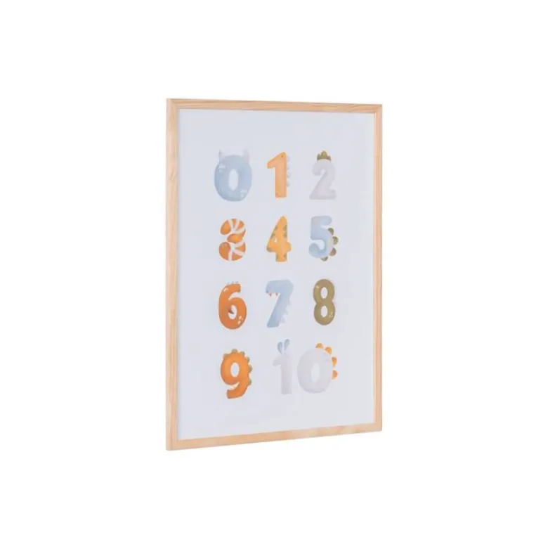 PIZARRA BLANCA BI-OFFICE MAGNETICA ACERO LACADO BLANCO MARCO DE MADERA CON NUMEROS PARA NIÑOS 600X450 MM