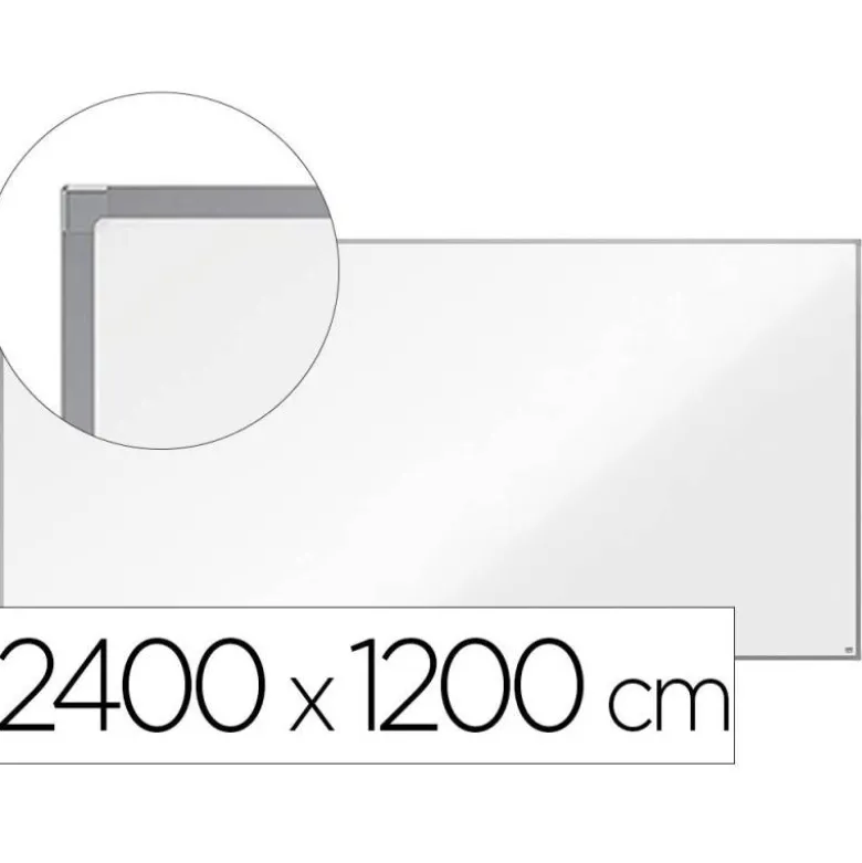 PIZARRA BLANCA NOBO ESSENCE ACERO VITRIFICADO MAGNETICA 2400X1200 MM