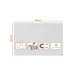 PIZARRA BLANCA NOBO INFINITY SIN MARCO ACERO LACADO MAGNETICO 900X600 MM
