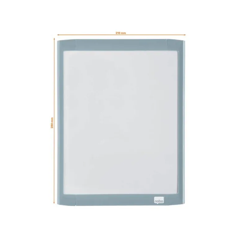 PIZARRA BLANCA NOBO MAGNETICA CON BORRADOR IMAN Y ROTULADOR MARCO COLORES PASTEL SURTIDOS 216X280 MM