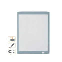 PIZARRA BLANCA NOBO MAGNETICA CON BORRADOR IMAN Y ROTULADOR MARCO COLORES PASTEL SURTIDOS 216X280 MM