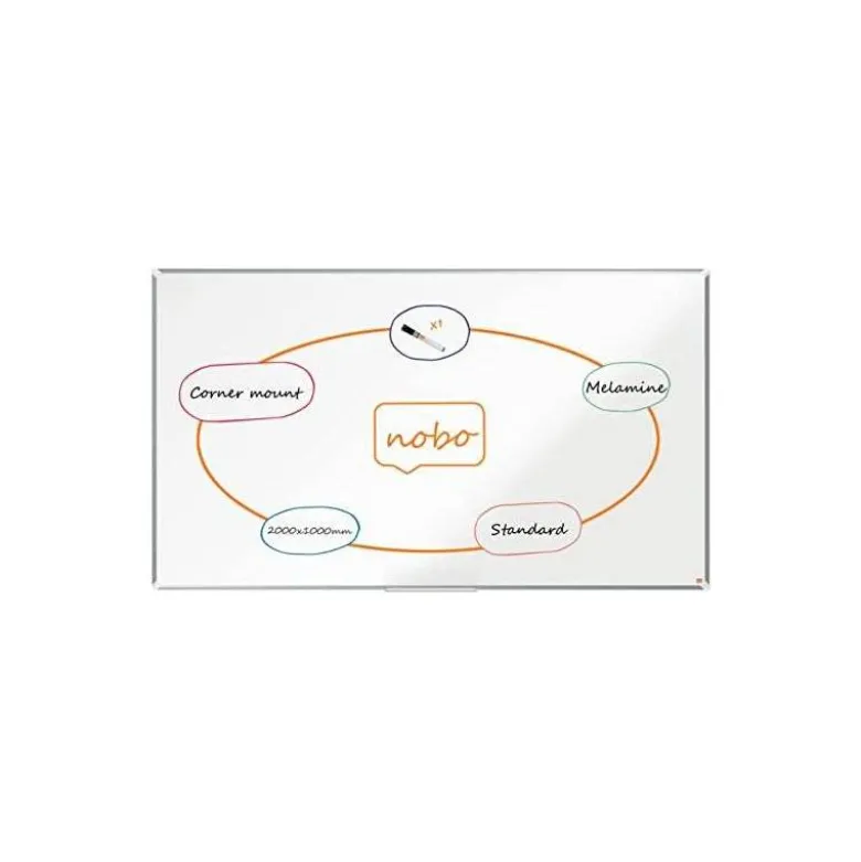 PIZARRA BLANCA NOBO PREMIUM PLUS MELAMINA MAGNETICA 2000X1000 MM
