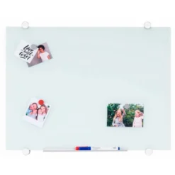 Pizarra Blanca Q-Connect Cristal Magnetica con marco de aluminio 90x60 cm