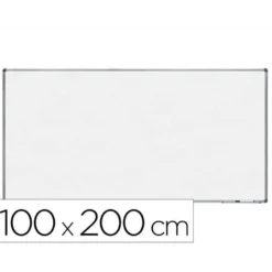 PIZARRA BLANCA ROCADA LACADA MAGNETICA MARCO ALUMINIO CON CANTONERAS 100X200 CM