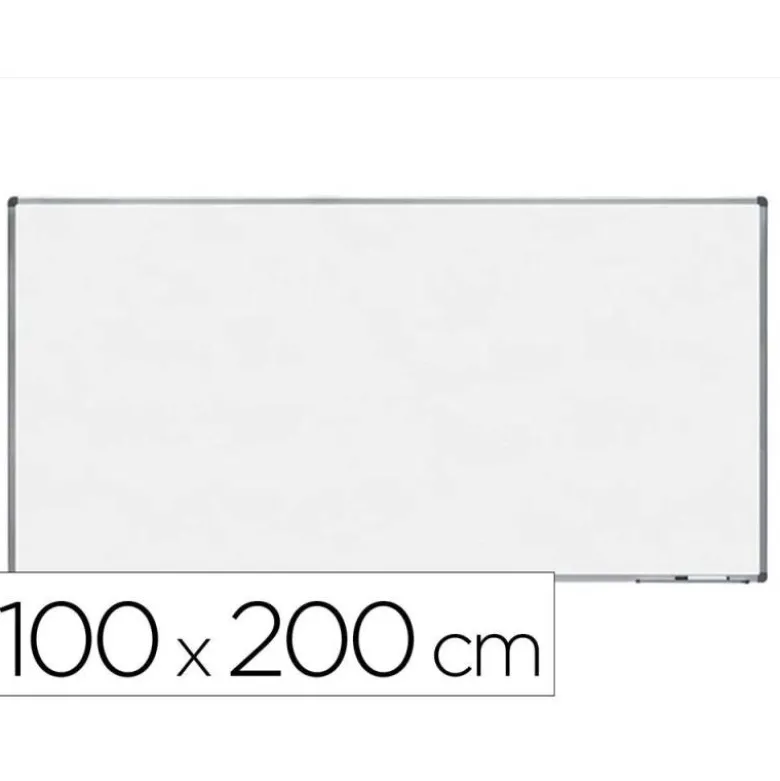 PIZARRA BLANCA ROCADA LACADA MAGNETICA MARCO ALUMINIO CON CANTONERAS 100X200 CM