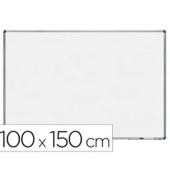PIZARRA BLANCA ROCADA LACADA MAGNETICA MARCO ALUMINIO CON CANTONERAS 100X150 CM