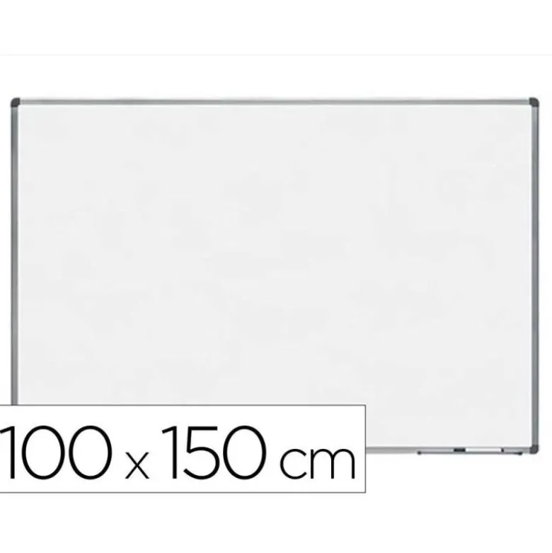 PIZARRA BLANCA ROCADA LACADA MAGNETICA MARCO ALUMINIO CON CANTONERAS 100X150 CM