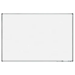 PIZARRA BLANCA ROCADA LACADA MAGNETICA MARCO ALUMINIO CON CANTONERAS 100X150 CM