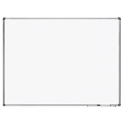 PIZARRA BLANCA ROCADA LACADA MAGNETICA MARCO ALUMINIO CON CANTONERAS 90X120 CM