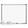 PIZARRA BLANCA ROCADA LACADA MAGNETICA MARCO ALUMINIO CON CANTONERAS 45X60 CM