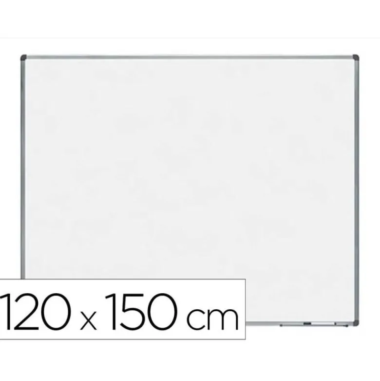PIZARRA BLANCA ROCADA LACADA MAGNETICA MARCO ALUMINIO CON CANTONERAS 120X150 CM
