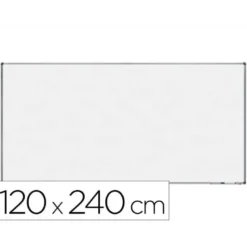 PIZARRA BLANCA ROCADA LACADA MAGNETICA MARCO ALUMINIO CON CANTONERAS 120X240 CM