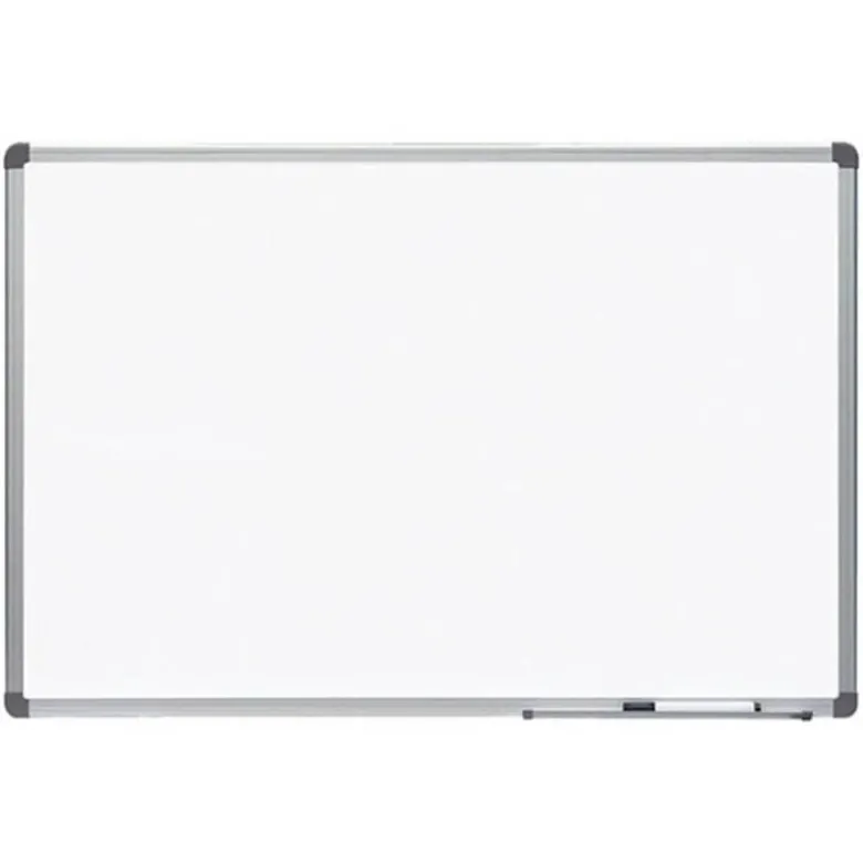 PIZARRA BLANCA ROCADA LACADA MAGNETICA MARCO ALUMINIO CON CANTONERAS 60X90 CM