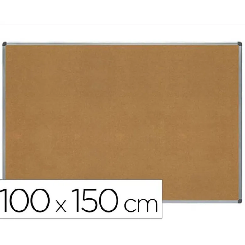 PIZARRA CORCHO ROCADA MARCO ALUMINIO CON CANTONERAS 100X150 CM