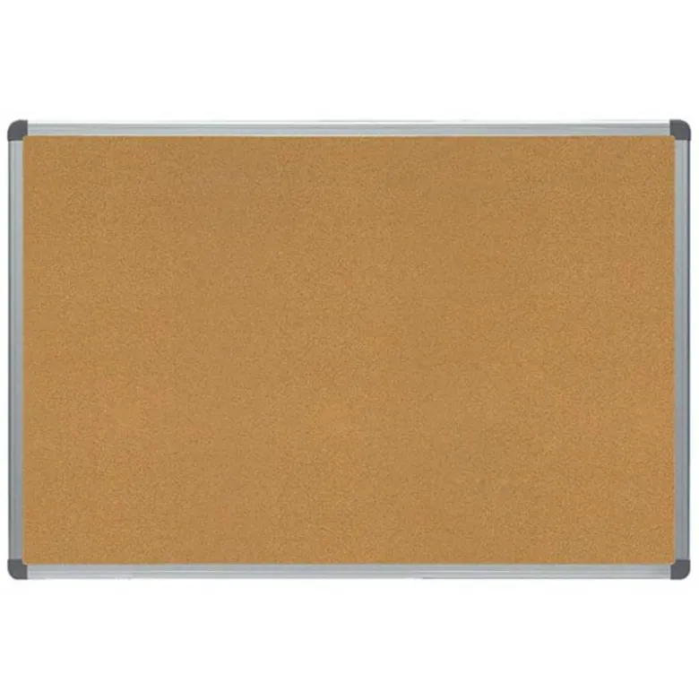PIZARRA CORCHO ROCADA MARCO ALUMINIO CON CANTONERAS 60X90 CM