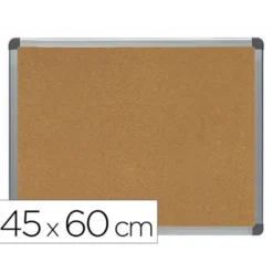PIZARRA CORCHO ROCADA MARCO ALUMINIO CON CANTONERAS 45X60 CM